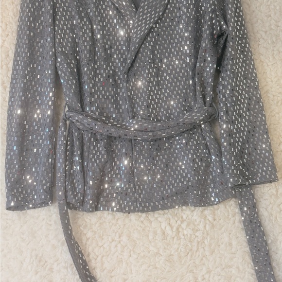 WOWO Silver Sequin Women's Jacket - Picture 4 of 8